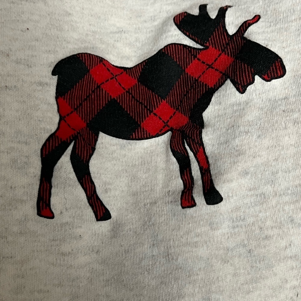 Red Black Plaid Moose Outfit Warm Jacket Pants Onesie Boys 6 months Holiday - Picture 9 of 9